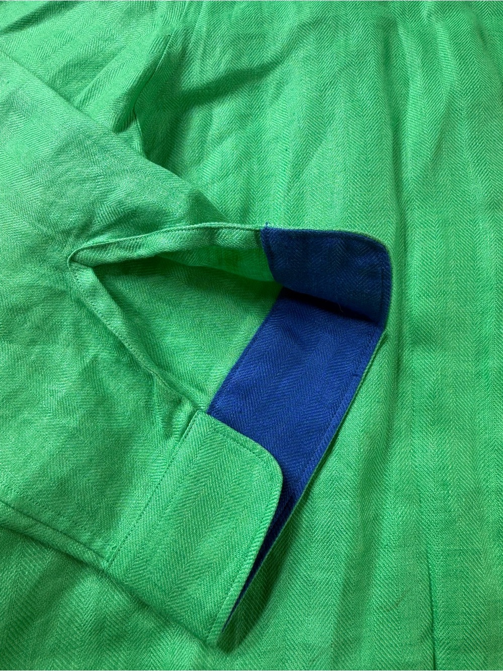 Lauren Ralph Lauren 100% Linen Bright Green Button-Down Shirt Women’s Size XL - Picture 9 of 14